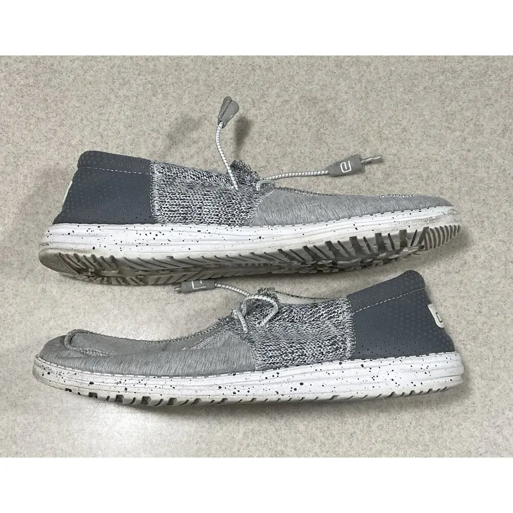 Hey Dude Men's Size 9 Wally -Tri Linen Grey Comfortable Casual Shoes
